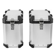 Set de Valises laterales aluminium moto 38-45 Litres Bagtecs GX + adapteur argent DPLB1