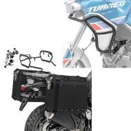 Alu-Koffer + Kofferträger passend für Aprilia Tuareg 660 22-25 Bagtecs GX38-45 + Sturzbügel oben schwarz