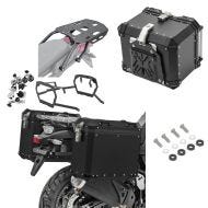 Alu-Koffer GX38-45 + Kofferträger Bagtecs passend für Aprilia Tuareg 660 22-25 + Alu Topcase XB45 + Träger schwarz
