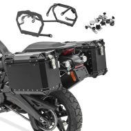 Valises laterales aluminium + supports compatible avec Harley Davidson Pan America 1250 21-25 Bagtecs XW30-38 noir