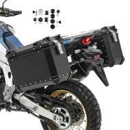Set de Valises laterales aluminium moto 2x38 Litres XW38 Bagtecs + adapteur noir