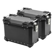 Set de Valises laterales aluminium moto 2x30 Litres Bagtecs XW30 + adapteur noir