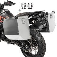 Valises latérales aluminium Set compatible avec Royal Enfield Interceptor 650, Himalayan Bagtecs Atlas 36 L + kit supports