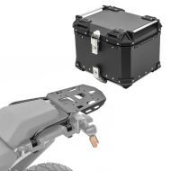 Set Alu Topcase + Träger passend für Chopper / Custombikes Pan America 1250 / Special 21-24 XB45 schwarz Bagtecs
