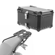 Set Aluminium Top Case + support adapté à Honda NX 500 2024 Porte-bagages Bagtecs XB65 noir