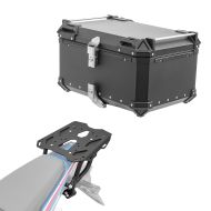 Set Aluminium Top Case + support adapté à Honda Africa Twin CRF 1100 L 20-21 Porte-bagages Bagtecs XB65 noir
