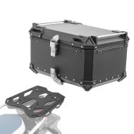 Set Alu Topcase + Gepäckbrücke passend für BMW F 750 / 850 GS 18-23 Bagtecs XB65 schwarz