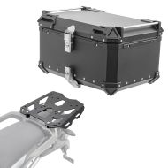 Set Aluminium Top Case + support adapté à Triumph Tiger 900 GT / Pro 20-24 Porte-bagages Bagtecs XB65 noir