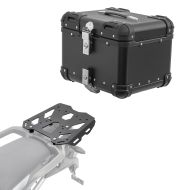 Set Aluminium Top Case + support adapté à Triumph Tiger 1200 Rally Pro 22-24 Porte-bagages Bagtecs XS45 noir