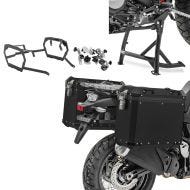 Set Hauptständer + Alu-Koffer + Kofferträger passend für Chopper / Custombikes Pan America 1250 / Special 21-25 GX38-45 schwarz