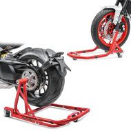 Set Béquille moto avant et arrière avec rail de rangement compatible avec Ducati 996 99-01 rouge MX1 ConStands