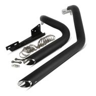 Crafride Pot d'échappement Short Shot Moto Silencieux compatible avec Harley Davidson 04-13 en noir Craftride