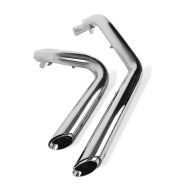 Craftride Auspuff passend für Harley Davidson Sportster 883 Custom 04-08 Short-Shot Schalldämpfer Set chrom