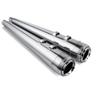 Craftride Auspuff EX2 Motorrad Endschalldämpfer Set passend für Harley Davidson Touring 95-16 chrom