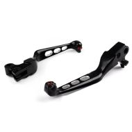Set de Levier Frein Embrayage Edge Cut compatible avec Harley Davidson Dyna Sportster Softail Touring 96- noir