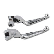 Set de Levier Frein Embrayage Stripe compatible avec Harley Davidson Dyna Sportster Softail Touring 96- chrome Craftride