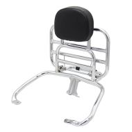 Porte bagages pliable compatible avec Vespa GTS 300 / 250 / 125 08-22 arrière rack avec dosseret Craftride chrome