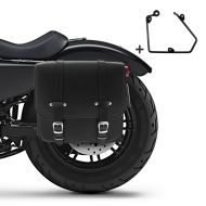Satteltasche mit Halter passend für Chopper / Custombikes 16-20 links Reno 17l Craftride