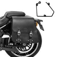 Sacoche Lateral + support compatible avec chopper / custombikes 883 Iron 09-15 gauche 28l Craftride