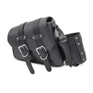 Sacoche cavalière compatible avec moto custom SB5 Craftride gauche noir CB30863