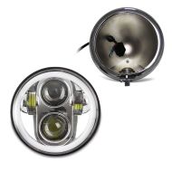 LED Scheinwerfer Set 5,75 Zoll passend für Harley Davidson Dyna Low Rider S 16-17 Hauptscheinwerfer chrom Craftride M18