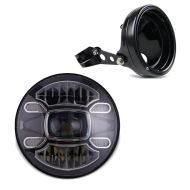 LED Scheinwerfer Set 7 Zoll passend für Motorrad Universal  Hauptscheinwerfer schwarz Craftride F7