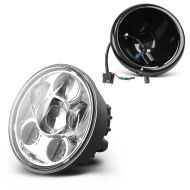 LED Scheinwerfer Set 5,75 Zoll passend für Motorrad Universal  Hauptscheinwerfer chrom-schwarz Craftride
