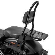 Sissybar compatible avec Harley Davidson Dyna Super Glide Custom 06-15 Craftride Fast Rider-M incl. Porte-Bagages noir