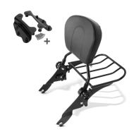 Sissy Bar avec porte bagages avec Kit Fixation compatible avec Harley Davidson Street Glide 09-13 noir Craftride
