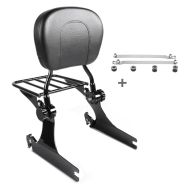 Sissybar compatible avec Harley Davidson Super Glide C 06-15 Craftride Fast Driver-L Flex incl. porte-bagages noir