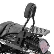 Sissybar compatible avec Harley Davidson Dyna Fat Bob 10-17 Craftride Fast Driver-M incl. Porte-Bagages noir