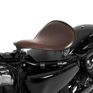 Selle siège solo avec ressorts compatible avec motos Custom Craftride SG10 marron