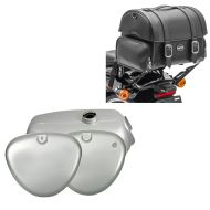 Tank / Benzintank passend für Simson S51 / S70 mit Seitendeckel silber + Hecktasche Craftride