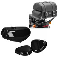 Tank / Benzintank passend für Simson S51 / S70 mit Seitendeckel schwarz + Hecktasche Craftride