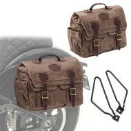 Set 2x Satteltaschen + Halter für Moto Guzzi V7 III / Stone Satteltasche Craftride CV1 braun_1