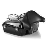 Top Case compatible avec Harley Davidson Softail Bad Boy / noirline / Custom Craftride Chopped II incl porte-bagages noir
