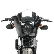 Set : Carenage de phare MG8 compatible avec Dyna Street Bob 06-17 Pare-Brise + Housse Moto XL Bache moto imperméable en noir