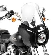 Carenage de phare MG5 compatible avec Harley Davidson Dyna Low Rider / S 99-17 Pare-Brise noir-clair Craftride