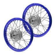 Set 2x Jante à rayons aluminium 1,6x16 compatible avec Simson S51 S50 S70 Schwalbe KR51 Craftride AF14S bleu