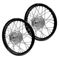 2er-Set Speichenrad Felge Alu 1,6x16 passend für Simson S51 S50 S70 Schwalbe KR51 Alufelge Craftride AF28 schwarz