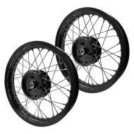Set 2x Jante à rayons aluminium 2,15x16 compatible avec Simson S51 S50 S70 Schwalbe KR51 Craftride AF22 noir