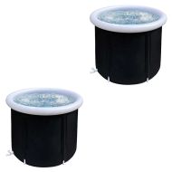 Set 2x Eisbad aufblasbar Divit EB14 PVC Eistonne tragbar 75 x 75 cm schwarz