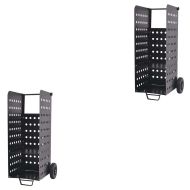 Set 2x Kaminholzwagen 55 x 45 x 104cm Divit Feuerholzregal Stahl Kaminzubehör RE42 schwarz