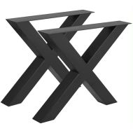 Pieds de table métal Divit XU27 chemins de table cadre de table en forme de X 40 x 39,5 cm noir