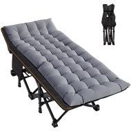 Lit de camp pliant avec coussin Divit GI19 chaise longue de jardin chaise longue avec sac de transport jusqu'à 200 kg gris sw