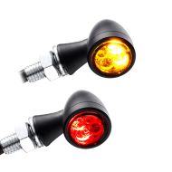 Clignotant LED avec feu arrière et feu stop compatible avec moto custom CustomSlim Lumitecs TX1 teinté noir CB17570