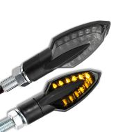 LED Blinker passend für Kawasaki Ninja 650 / 400 / 300 / 125 mit E-Prüfzeichen Lumitecs TX9 schwarz getönt