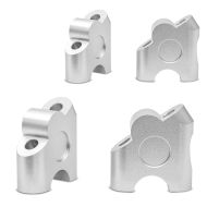 2x Lenkererhöhung Tourtecs 30mm Aluminium passend für Lenker mit Ø 22mm 7/8" silber Spar-Set