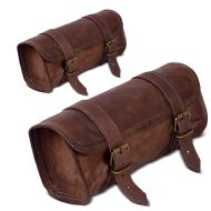 2x Motorrad Leder Werkzeugrolle passend für Chopper Retro Werkzeugtasche Craftride LR2 braun Spar-Set