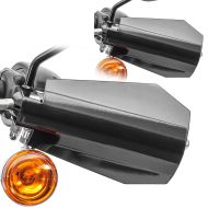 2x Protège mains compatible avec Harley Davidson Protege guidon HP4 noir Set Discount